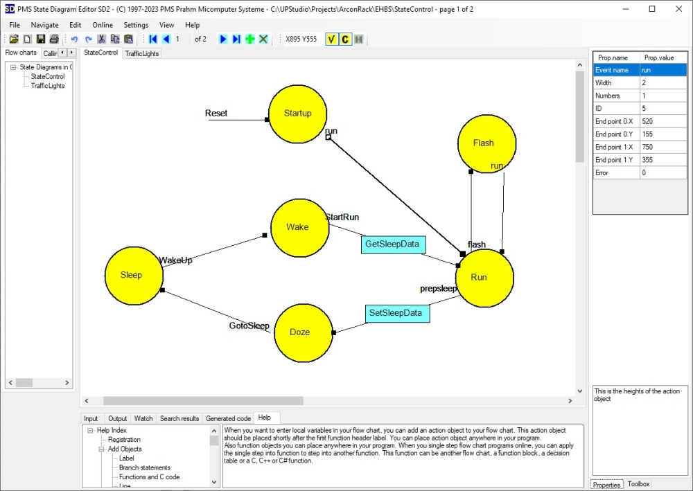 State Diagram- Editor PMS-SD2 - Online und Debug Release